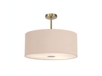 DK0508  Baymont 60cm Semi Flush Flush 5 Light Antique Brass, Antique Gold/Ruby, Frosted Diffuser